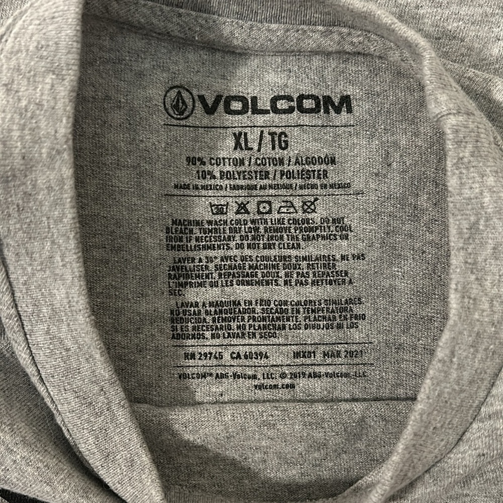 Boys XL Volcom Gray Tee Shirt - Picture 5 of 6